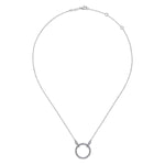 925 Sterling Silver Bujukan White Sapphire Open Circle Pendant Necklace - NK6895SVJWS-Gabriel & Co.-Renee Taylor Gallery
