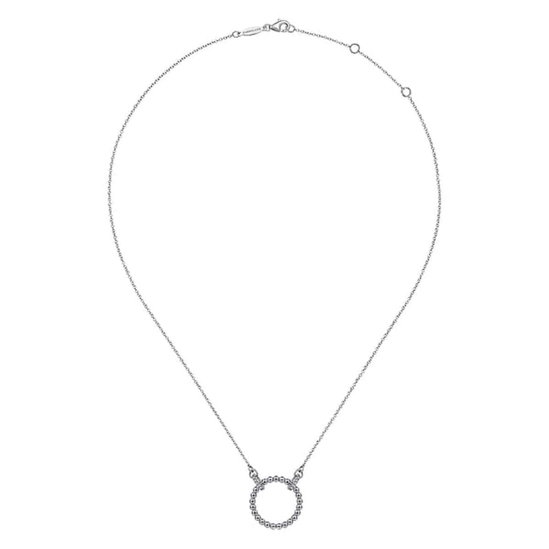 925 Sterling Silver Bujukan White Sapphire Open Circle Pendant Necklace - NK6895SVJWS-Gabriel & Co.-Renee Taylor Gallery