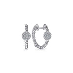 925 Sterling Silver Bujukan White Sapphire Pavé Huggie Earrings - EG14161SVJWS-Gabriel & Co.-Renee Taylor Gallery