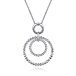 925 Sterling Silver Bujukan White Sapphire Pendant Drop Necklace - NK7685-24SVJWS-Gabriel & Co.-Renee Taylor Gallery