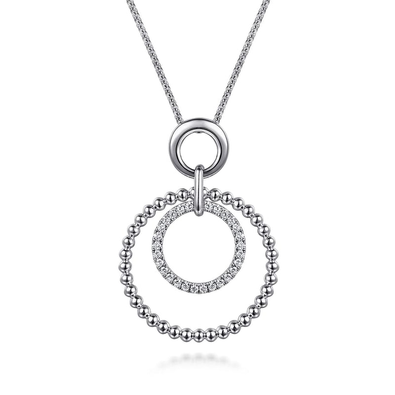 925 Sterling Silver Bujukan White Sapphire Pendant Drop Necklace - NK7685-24SVJWS-Gabriel & Co.-Renee Taylor Gallery