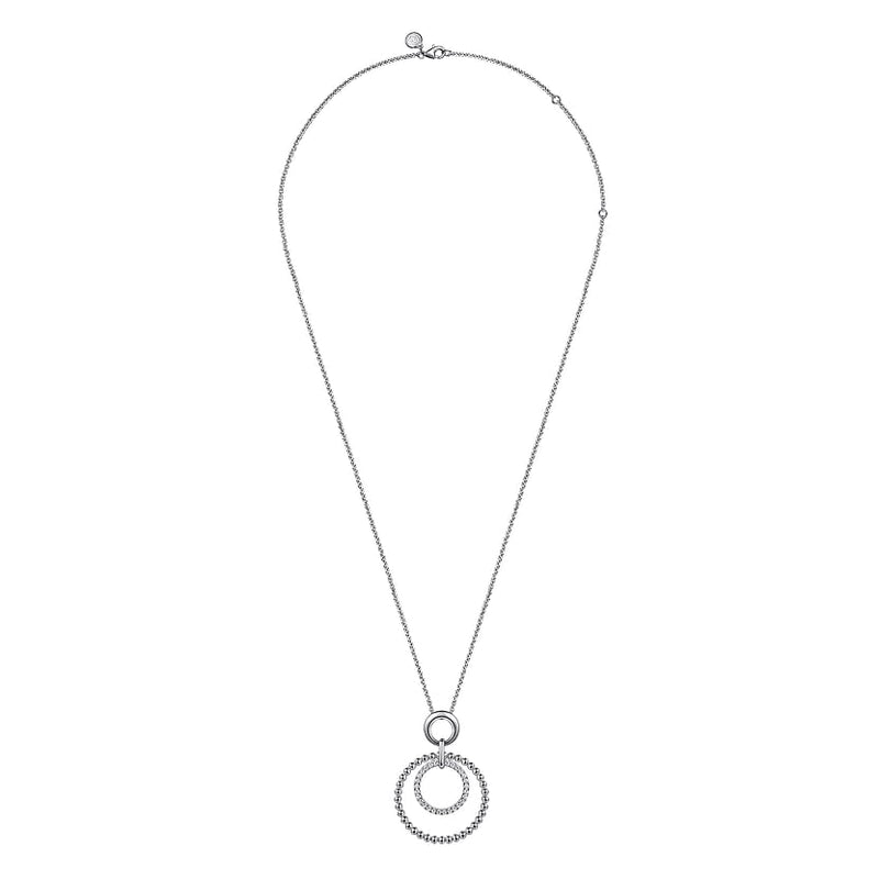 925 Sterling Silver Bujukan White Sapphire Pendant Drop Necklace - NK7685-24SVJWS-Gabriel & Co.-Renee Taylor Gallery