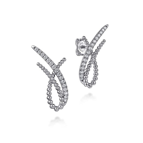 925 Sterling Silver Bujukan White Sapphire Stud Earrings - EG15107SVJWS-Gabriel & Co.-Renee Taylor Gallery