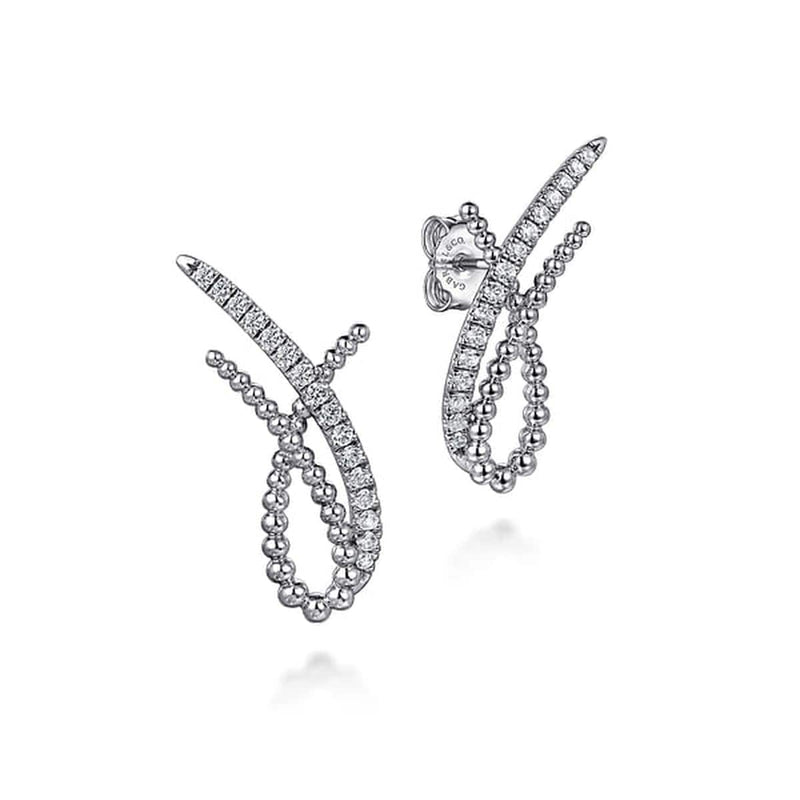 925 Sterling Silver Bujukan White Sapphire Stud Earrings - EG15107SVJWS-Gabriel & Co.-Renee Taylor Gallery