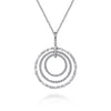 925 Sterling Silver Bujukan White Sapphire Triple Row Circle Pendant Necklace - NK6896-24SVJWS-Gabriel & Co.-Renee Taylor Gallery