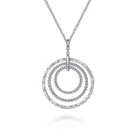 925 Sterling Silver Bujukan White Sapphire Triple Row Circle Pendant Necklace - NK6896-24SVJWS-Gabriel & Co.-Renee Taylor Gallery