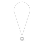 925 Sterling Silver Bujukan White Sapphire Triple Row Circle Pendant Necklace - NK6896-24SVJWS-Gabriel & Co.-Renee Taylor Gallery