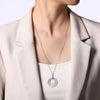 925 Sterling Silver Bujukan White Sapphire Triple Row Circle Pendant Necklace - NK6896-24SVJWS-Gabriel & Co.-Renee Taylor Gallery