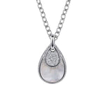 925 Sterling Silver Bujukan and White Sapphire Teardrop Pendant Necklace - NK7719-20SVJWS-Gabriel & Co.-Renee Taylor Gallery
