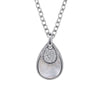 925 Sterling Silver Bujukan White Sapphire and White Mother of Pearl Teardrop Pendant Necklace - NK7727-20SVJMC-Gabriel & Co.-Renee Taylor Gallery