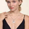 925 Sterling Silver Bujukan and White Sapphire Teardrop Pendant Necklace - NK7719-20SVJWS-Gabriel & Co.-Renee Taylor Gallery