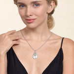 925 Sterling Silver Bujukan and White Sapphire Teardrop Pendant Necklace - NK7719-20SVJWS-Gabriel & Co.-Renee Taylor Gallery