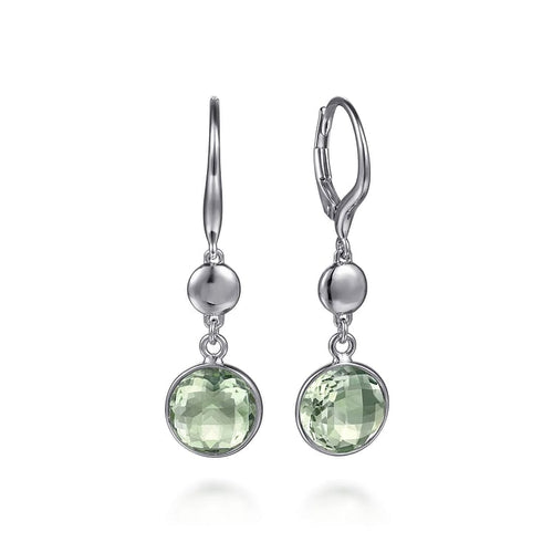 925 Sterling Silver Bujukan and Bezel Set Green Amethyst Drop Earrings - EG15153SVJGA-Gabriel & Co.-Renee Taylor Gallery