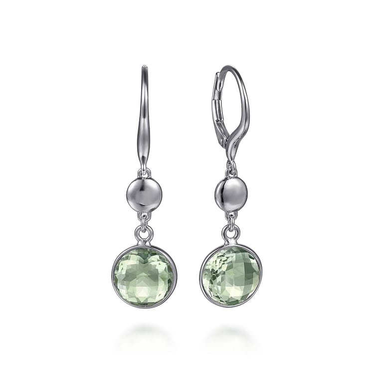 925 Sterling Silver Bujukan and Bezel Set Green Amethyst Drop Earrings - EG15153SVJGA-Gabriel & Co.-Renee Taylor Gallery