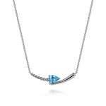 925 Sterling Silver Bujukan and Blue Topaz Bypass Bar Necklace - NK7930SVJBT-Gabriel & Co.-Renee Taylor Gallery