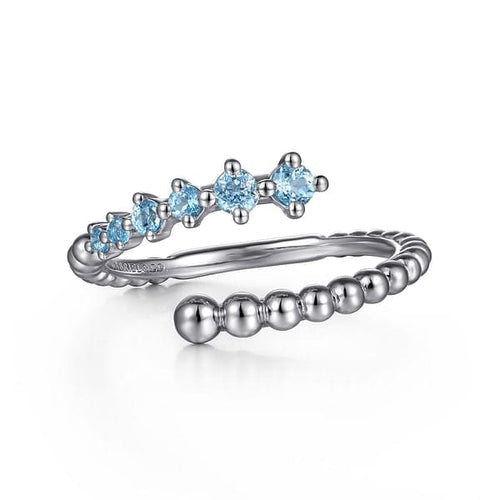 925 Sterling Silver Bujukan and Blue Topaz Bypass Ring - LR52856SVJBT-Gabriel & Co.-Renee Taylor Gallery