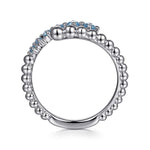 925 Sterling Silver Bujukan and Blue Topaz Bypass Ring - LR52856SVJBT-Gabriel & Co.-Renee Taylor Gallery
