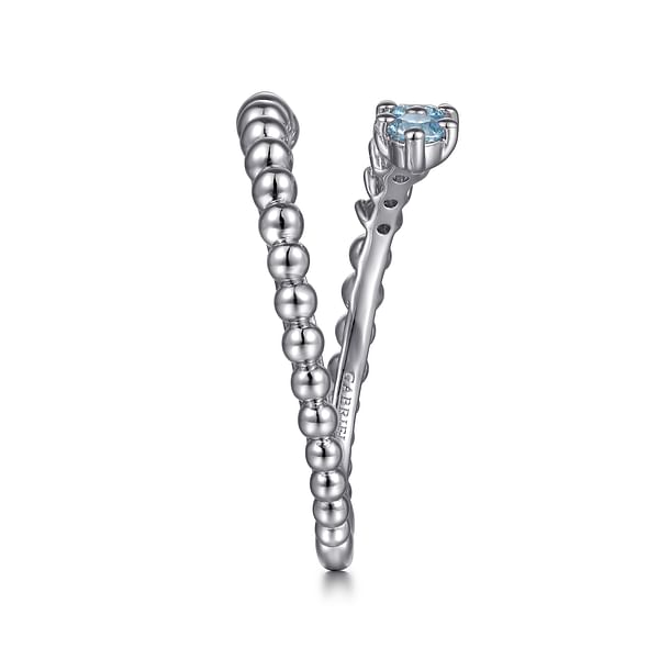 925 Sterling Silver Bujukan and Blue Topaz Bypass Ring - LR52856SVJBT-Gabriel & Co.-Renee Taylor Gallery