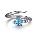925 Sterling Silver Bujukan and Blue Topaz Bypass Ring - LR52863SVJBT-Gabriel & Co.-Renee Taylor Gallery