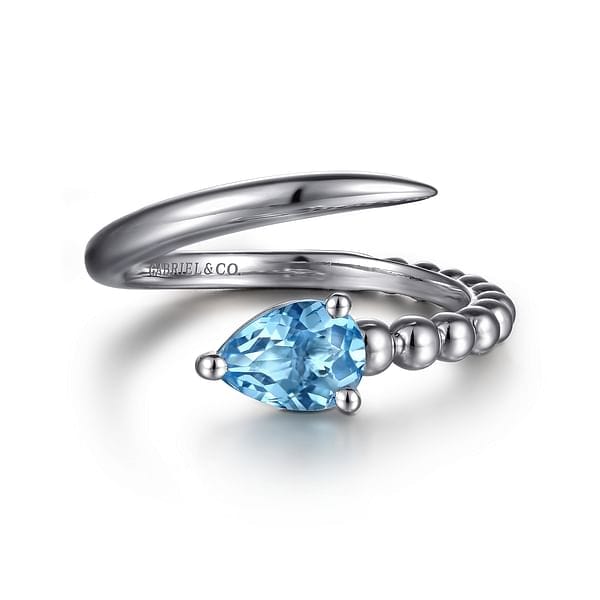 925 Sterling Silver Bujukan and Blue Topaz Bypass Ring - LR52863SVJBT-Gabriel & Co.-Renee Taylor Gallery