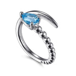 925 Sterling Silver Bujukan and Blue Topaz Bypass Ring - LR52863SVJBT-Gabriel & Co.-Renee Taylor Gallery