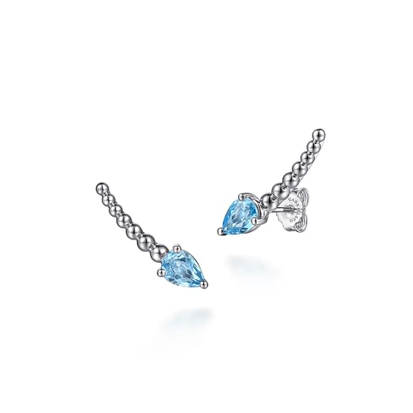 925 Sterling Silver Bujukan and Blue Topaz Ear Climber Earrings - EG15438SVJBT-Gabriel & Co.-Renee Taylor Gallery