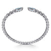 925 Sterling Silver Bujukan and Pear Shape Blue Topaz Split Bangle Bracelet - BG5027-62SVJBT-Gabriel & Co.-Renee Taylor Gallery