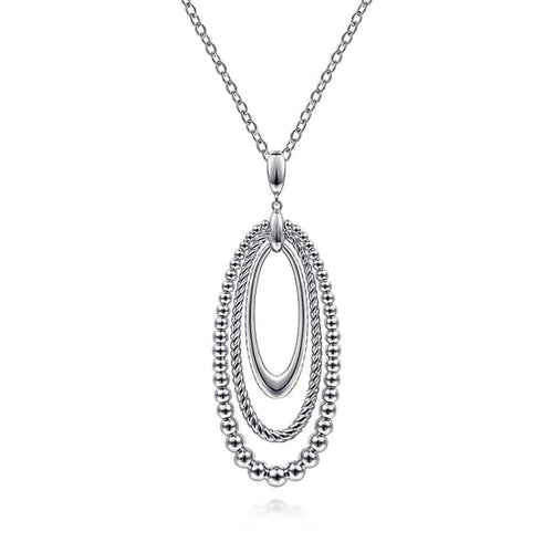 925 Sterling Silver Bujukan and Rope Circle Pendant Necklace - NK6549SVJJJ-Gabriel & Co.-Renee Taylor Gallery