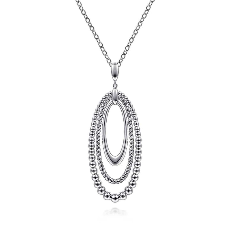 925 Sterling Silver Bujukan and Rope Circle Pendant Necklace - NK6549SVJJJ-Gabriel & Co.-Renee Taylor Gallery