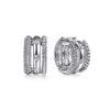 925 Sterling Silver Bujukan and White Sapphire Huggie Earrings - EG15229SVJWS-Gabriel & Co.-Renee Taylor Gallery
