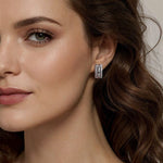 925 Sterling Silver Bujukan and White Sapphire Huggie Earrings - EG15229SVJWS-Gabriel & Co.-Renee Taylor Gallery