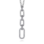 925 Sterling Silver Bujukan and White Sapphire Link Pendant Drop Necklace - NK7718-20SVJWS-Gabriel & Co.-Renee Taylor Gallery