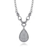 925 Sterling Silver Bujukan and White Sapphire Teardrop Pendant Necklace - NK7719-20SVJWS-Gabriel & Co.-Renee Taylor Gallery