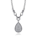 925 Sterling Silver Bujukan and White Sapphire Teardrop Pendant Necklace - NK7719-20SVJWS-Gabriel & Co.-Renee Taylor Gallery