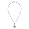 925 Sterling Silver Bujukan and White Sapphire Teardrop Pendant Necklace - NK7719-20SVJWS-Gabriel & Co.-Renee Taylor Gallery