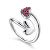 925 Sterling Silver Bypass Heart Ring with Ruby Stone - LR51042SVJRB-Gabriel & Co.-Renee Taylor Gallery