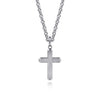 925 Sterling Silver Cross Pendant with Vertical Brush - PCM20040SVJJJ-Gabriel & Co.-Renee Taylor Gallery