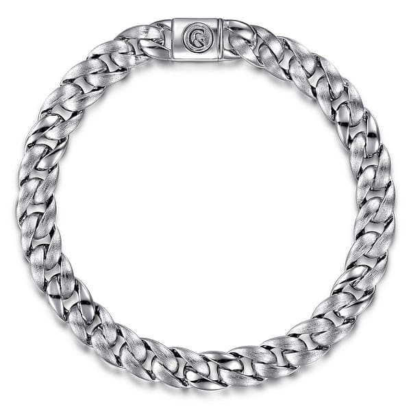 925 Sterling Silver Cuban Link Chain Bracelet - TBM4518SVJJJ-Gabriel & Co.-Renee Taylor Gallery