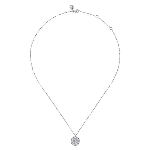 925 Sterling Silver Diamond Bujukan Aquarius Zodiac Pendant Necklace - NK7924AQ-SV5JJ-Gabriel & Co.-Renee Taylor Gallery