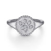 925 Sterling Silver Diamond Bujukan Paw Print Medallion Ladies Ring - LR52860SV5JJ-Gabriel & Co.-Renee Taylor Gallery