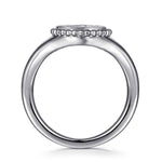 925 Sterling Silver Diamond Bujukan Paw Print Medallion Ladies Ring - LR52860SV5JJ-Gabriel & Co.-Renee Taylor Gallery
