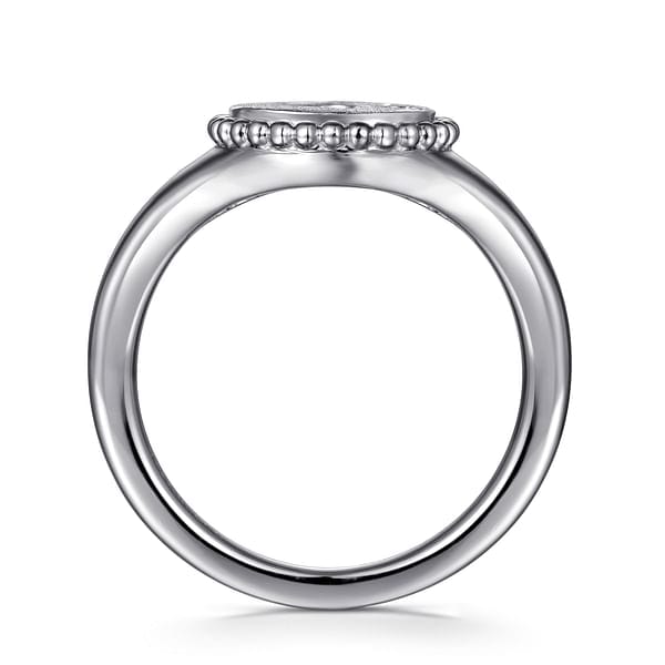 925 Sterling Silver Diamond Bujukan Paw Print Medallion Ladies Ring - LR52860SV5JJ-Gabriel & Co.-Renee Taylor Gallery