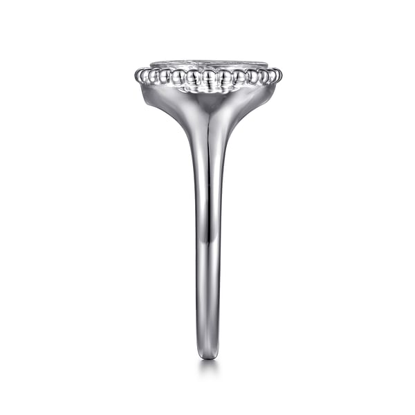 925 Sterling Silver Diamond Bujukan Paw Print Medallion Ladies Ring - LR52860SV5JJ-Gabriel & Co.-Renee Taylor Gallery