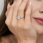 925 Sterling Silver Diamond Bujukan Paw Print Medallion Ladies Ring - LR52860SV5JJ-Gabriel & Co.-Renee Taylor Gallery