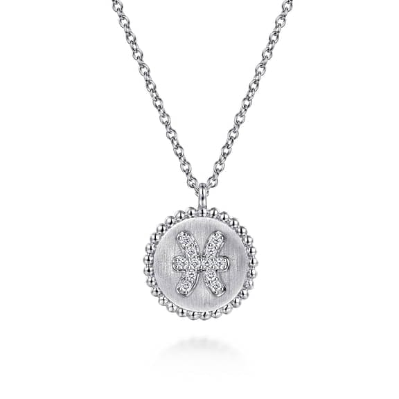 925 Sterling Silver Diamond Bujukan Pisces Zodiac Pendant Necklace - NK7924PI-SV5JJ-Gabriel & Co.-Renee Taylor Gallery