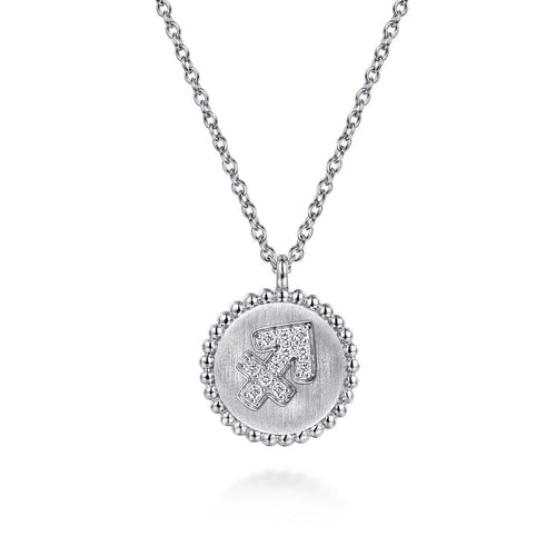 925 Sterling Silver Diamond Bujukan Sagittarius Zodiac Pendant Necklace - NK7924SA-SV5JJ-Gabriel & Co.-Renee Taylor Gallery