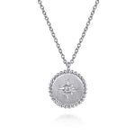 925 Sterling Silver Diamond Bujukan Starburst Medallion Pendant Necklace - NK7907SV5JJ-Gabriel & Co.-Renee Taylor Gallery
