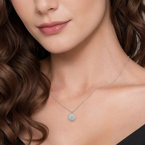 925 Sterling Silver Diamond Bujukan Starburst Medallion Pendant Necklace - NK7907SV5JJ-Gabriel & Co.-Renee Taylor Gallery