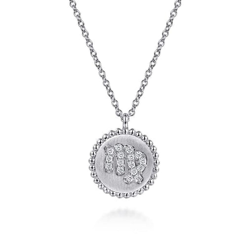 925 Sterling Silver Diamond Bujukan Virgo Zodiac Pendant Necklace - NK7924VI-SV5JJ-Gabriel & Co.-Renee Taylor Gallery