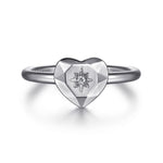 925 Sterling Silver Diamond Cut Heart Ladies Ring - LR52868SV5JJ-Gabriel & Co.-Renee Taylor Gallery